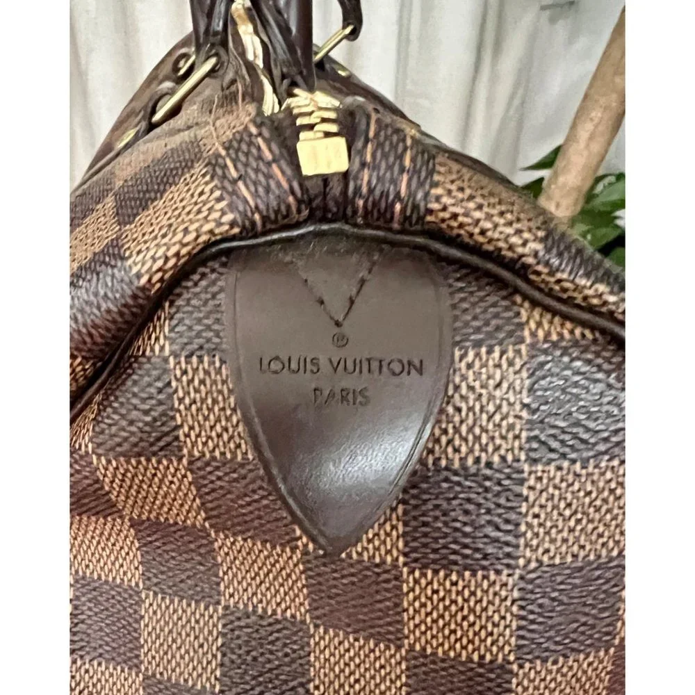👛  AUTHENTIC LOUIS VUITTON DAMIER EBENE SPEEDY 30 - Picture 10 of 17